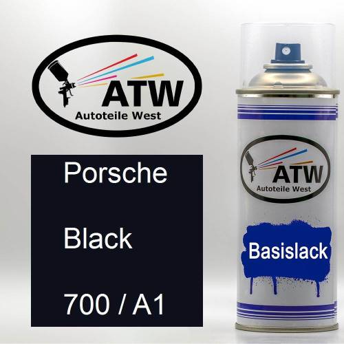 Porsche, Black, 700 / A1: 400ml Sprühdose, von ATW Autoteile West.